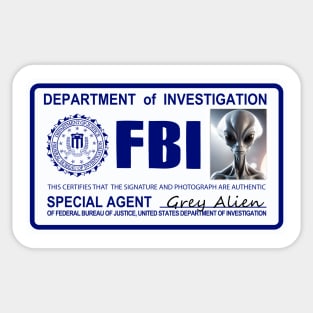 Alien FBI Credentials Sticker